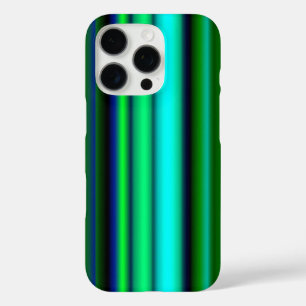 Blauw Groene Regenboog Strepen iPhone 16 Pro Hoesje