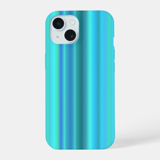 Blauw Groene Regenboog Strepen iPhone 15 Case (Achterkant)