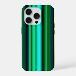 Blauw Groene Regenboog Strepen iPhone 15 Pro Case