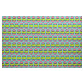 Blauw groene roze gestreept paashap stof (Fat Quarter)