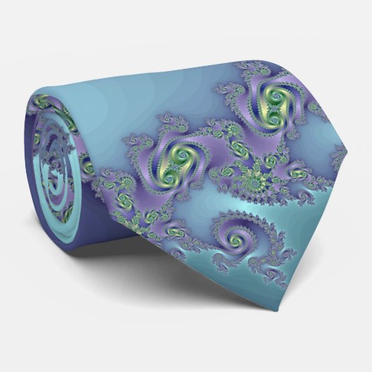 Blauw/groene spiraal (Stropdas) Stropdas (Opgerold)