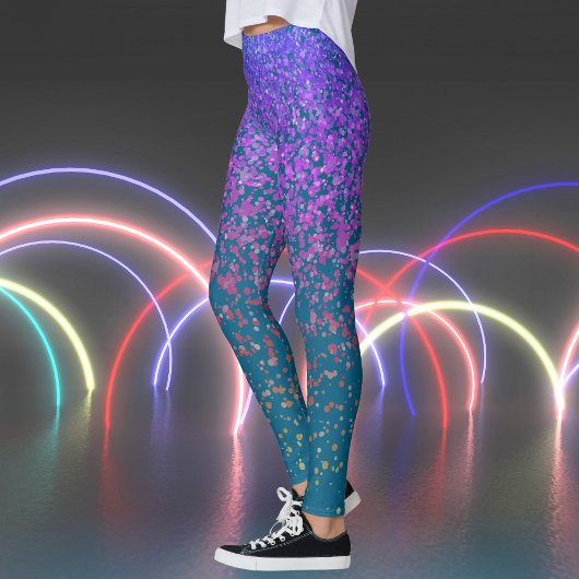 Blauw-groene sproeten Print Leggings