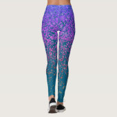 Blauw-groene sproeten Print Leggings (Achterkant)