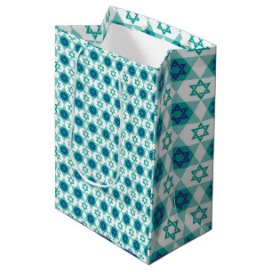 Blauw-groene ster van David Pattern Medium Cadeauzakje