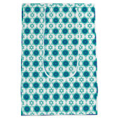 Blauw-groene ster van David Pattern Medium Cadeauzakje (Achterkant)