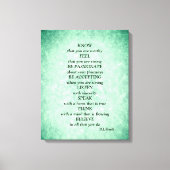 Blauw Groene sterren inspirerend gedichtenkunst Canvas Afdruk (Voorkant)