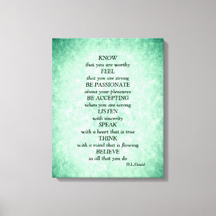 Blauw Groene sterren inspirerend gedichtenkunst Canvas Afdruk