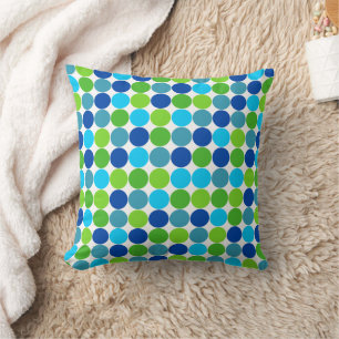 Blauw Groene Stip Designer Kussen