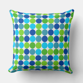 Blauw Groene Stip Designer Kussen