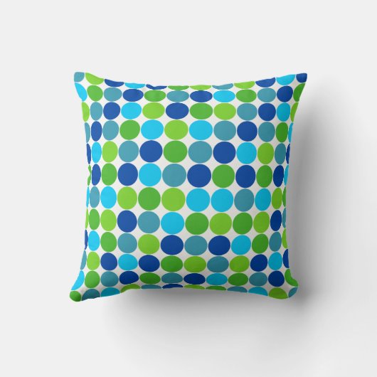 Blauw Groene Stip Designer Kussen (Achterkant)