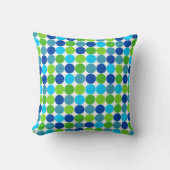 Blauw Groene Stip Designer Kussen (Voorkant)