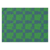 Blauw Groene Stippen Patchwork Tafelkleed (Voorkant (Horizontaal))