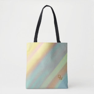 Blauw Groene Strand Kust Initiaal  Tote Bag