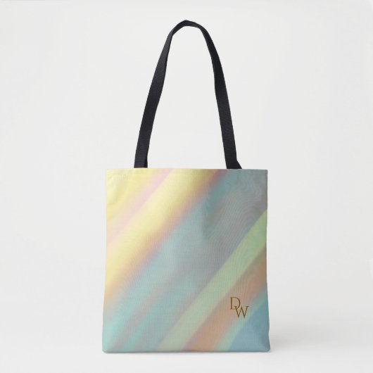 Blauw Groene Strand Kust Initiaal  Tote Bag (Voorkant)