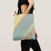 Blauw Groene Strand Kust Initiaal  Tote Bag (Dichtbij)