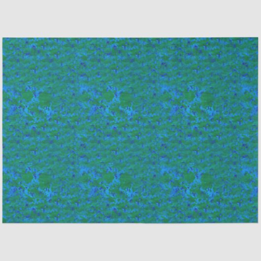 Blauw, Groene Texturen Vis in het Zee Tissue Paper Tissuepapier (Voorkant)