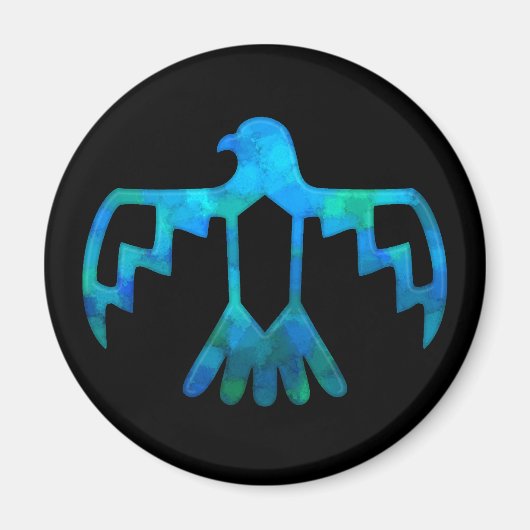 Blauw-Groene Thunderbird Magnet (Voorkant)
