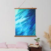 Blauw Groene Veer Abstract Hangend Wandkleed (Slaapkamer)