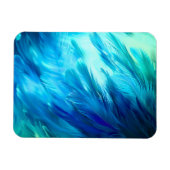 Blauw Groene Veer Abstract Magneet (Horizontaal)
