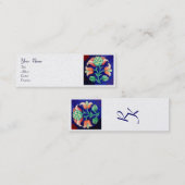 BLAUW GROENE VLOEISTOF, Roze aanjager, wit Pearl Mini Visitekaartje (Voorkant / Achterkant)