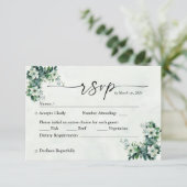 Blauw Groene waterverf bloemetjes aanpasbare RSVP (Staand voorkant)