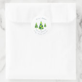 Blauw Groene Waterverf Stippen Bomen Labels (Tas)
