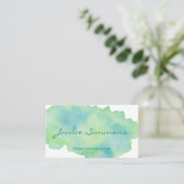 Blauw groene Waterverf Visitekaartje was (Staand voorkant)