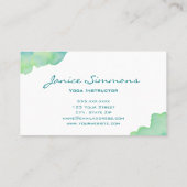 Blauw groene Waterverf Visitekaartje was (Achterkant)