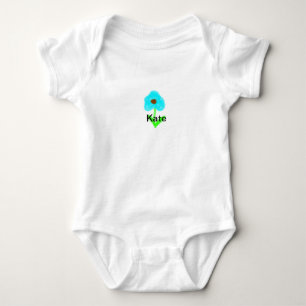 Blauw groene waterverf voeg je naam tekst aan op m romper