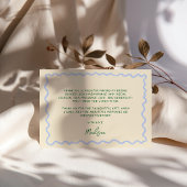 Blauw Groene Whimsical Handgeschreven Bedankkaart