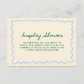 Blauw Groene Whimsische Handgeschreven Display Dou Informatiekaartje (Voorkant)