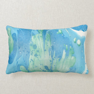 Blauw groene witte marmer ziet er modern Abstract  Kussen