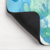 Blauw groene witte marmer ziet er modern Abstract Muismat (Hoek)