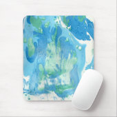 Blauw groene witte marmer ziet er modern Abstract Muismat (Met muis)