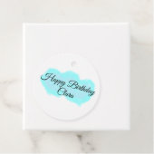 Blauw groene wolken pastel Happy Birthday Modern k Bedankjes Labels (In situ)