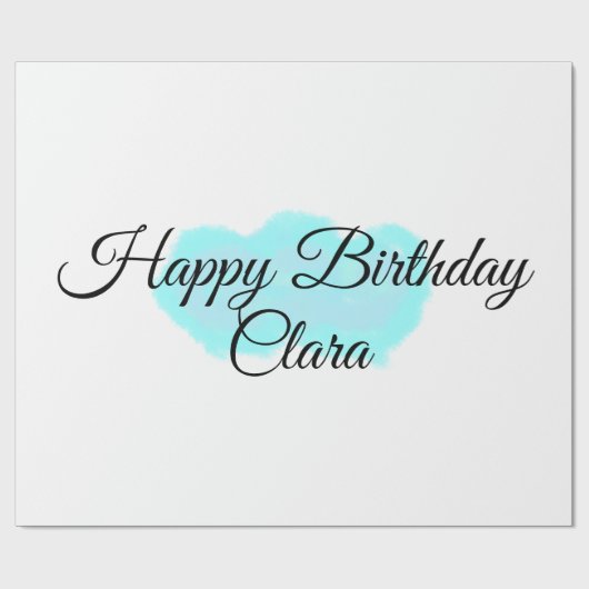 Blauw groene wolken pastel Happy Birthday Modern k Cadeaupapier (Vlak)