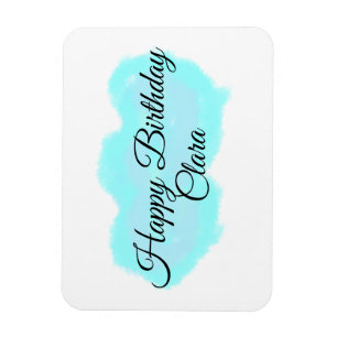 Blauw groene wolken pastel Happy Birthday Modern k Magneet