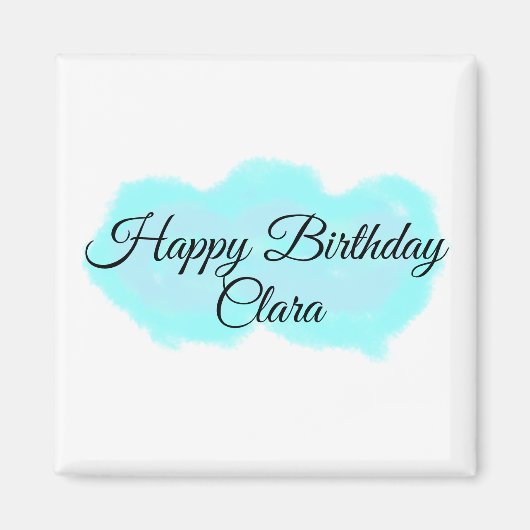 Blauw groene wolken pastel Happy Birthday Modern k Magneet (Voorkant)