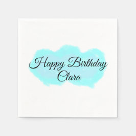 Blauw groene wolken pastel Happy Birthday Modern k Servet