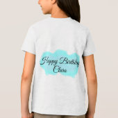 Blauw groene wolken pastel Happy Birthday Modern k Tri-Blend Shirt (Achterkant)