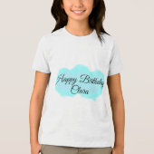 Blauw groene wolken pastel Happy Birthday Modern k Tri-Blend Shirt (Voorkant)