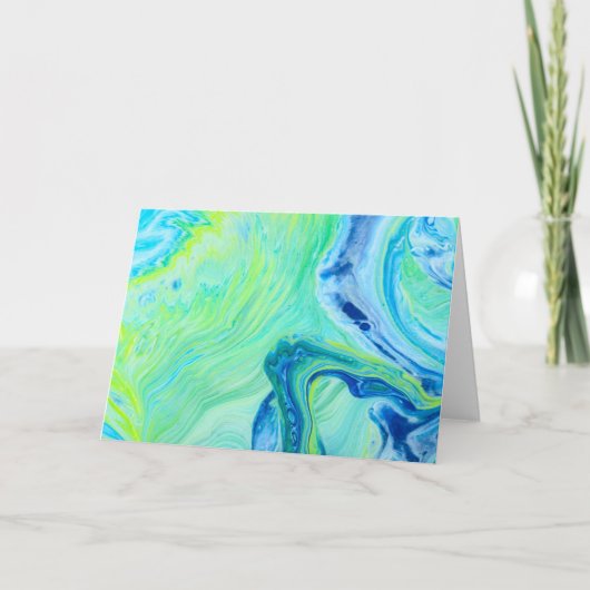 Blauw-groene zeeascape acrylvezel kaart (Voorkant)