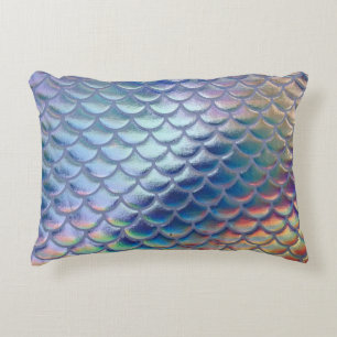 Blauw Groene Zeemeermin Vis Schalen Holografische  Accent Kussen
