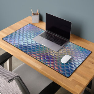 Blauw Groene Zeemeermin Vis Schalen Holografische  Bureaumat