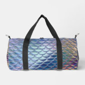 Blauw Groene Zeemeermin Vis Schalen Holografische  Plunjezak (Voorkant)