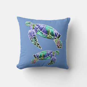 Blauw Groene Zeeschildpadden Kussen