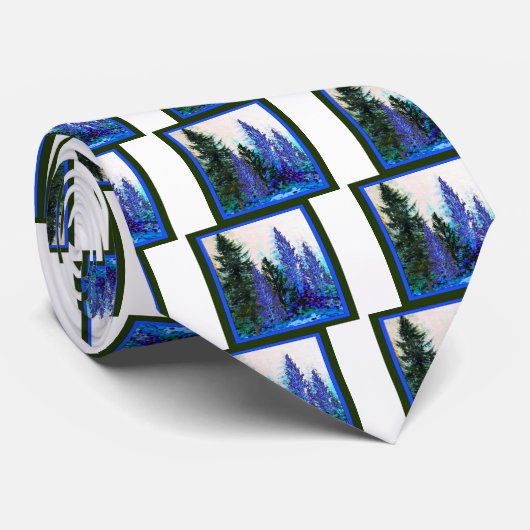 BLAUW-GROENMOUNTAIN FOREST LANDSCAPE STROPDAS (Opgerold)