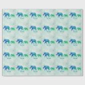Blauw groenombre ellephant Koe Calf Wrapping Paper Cadeaupapier (Vlak)