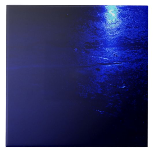 Blauw groot (6 x 6 inch), keramisch, ingevroren tegeltje (Voorkant)