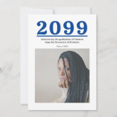Blauw Groot Nummers Twee-foto Afstuderen (Voorkant)